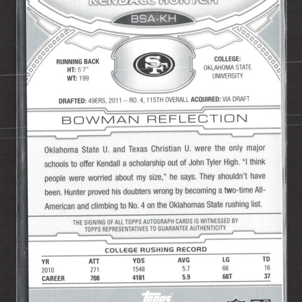 2011 Bowman Sterling Kendall Hunter #BSA-KH RC 18/50 Auto
