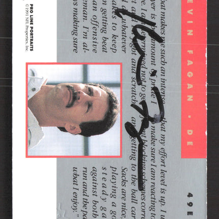 1991 Pro Line Portraits Kevin Fagan #45 Auto
