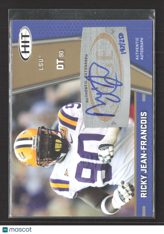 2009 SAGE HIT Ricky Jean-Francois #A42 197/250 Auto