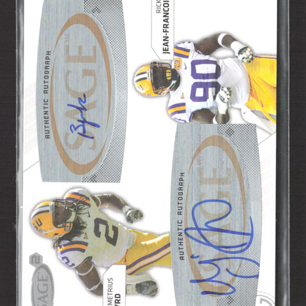 2009 SAGE Hit LSU Teammates Demetrius Byrd Ricky Jean-Francois #SA-32 Auto