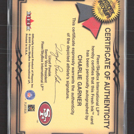 2000 Fleer Autographics Charlie Garner Auto