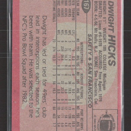 1983 Topps Dwight Hicks #167 Auto IP