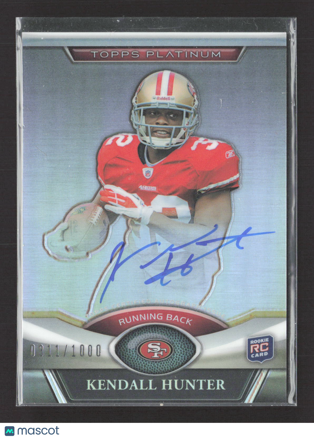 2011 Topps Platinum Kendall Hunter #139 RC 0311/1000 Auto