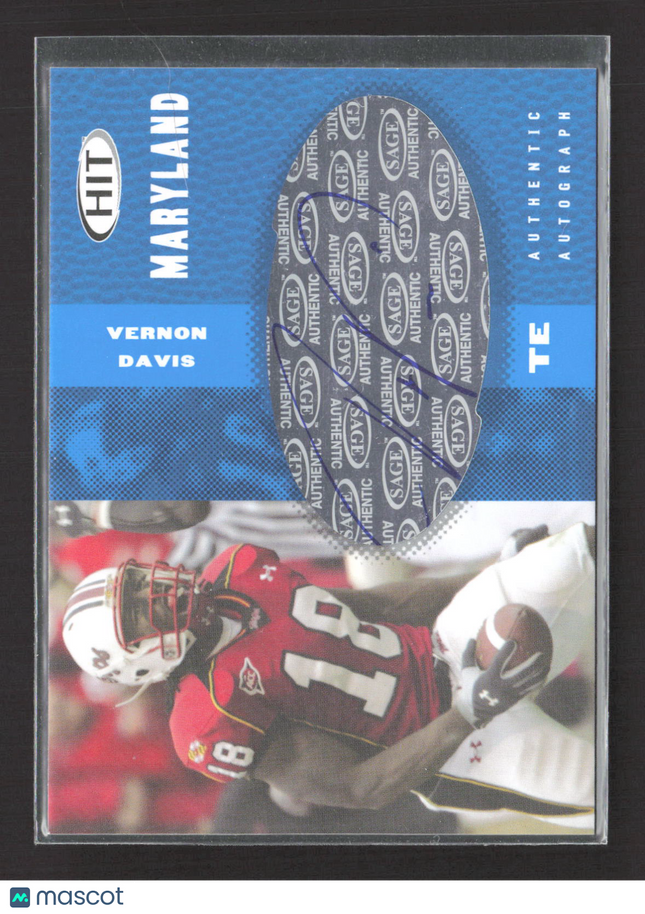 2006 SA-GE HIT Vernon Davis #A18 Authentic Autograph Auto