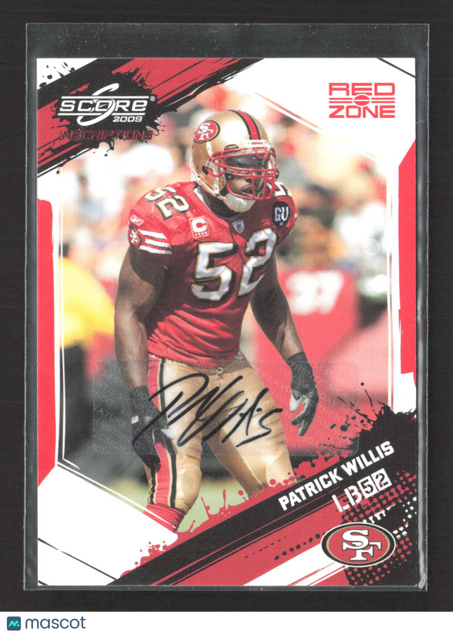 2009 Score Red Zone Patrick Willis #251 02/30 Auto