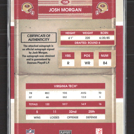 2008 Playoff Contenders Josh Morgan #158 Auto