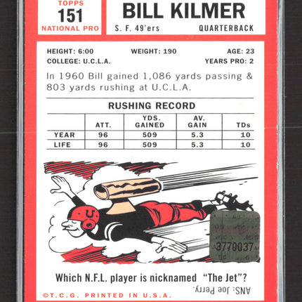 2001 Topps Archives Bill Kilmer #151 Certified Autograph Issue Auto