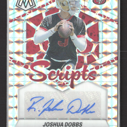 2024 Panini Mosaic Scripts Joshua Dobbs #SC-JDS Silver Prizm Auto