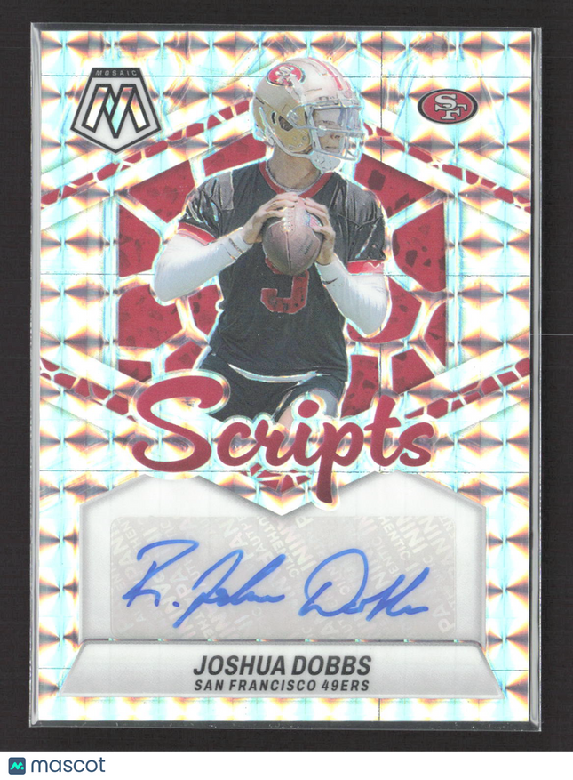 2024 Panini Mosaic Scripts Joshua Dobbs #SC-JDS Silver Prizm Auto