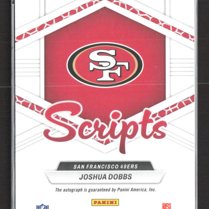 2024 Panini Mosaic Scripts Joshua Dobbs #SC-JDS Silver Prizm Auto