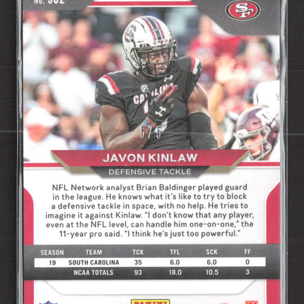 2020 Panini Prizm Javon Kinlaw #302 RC