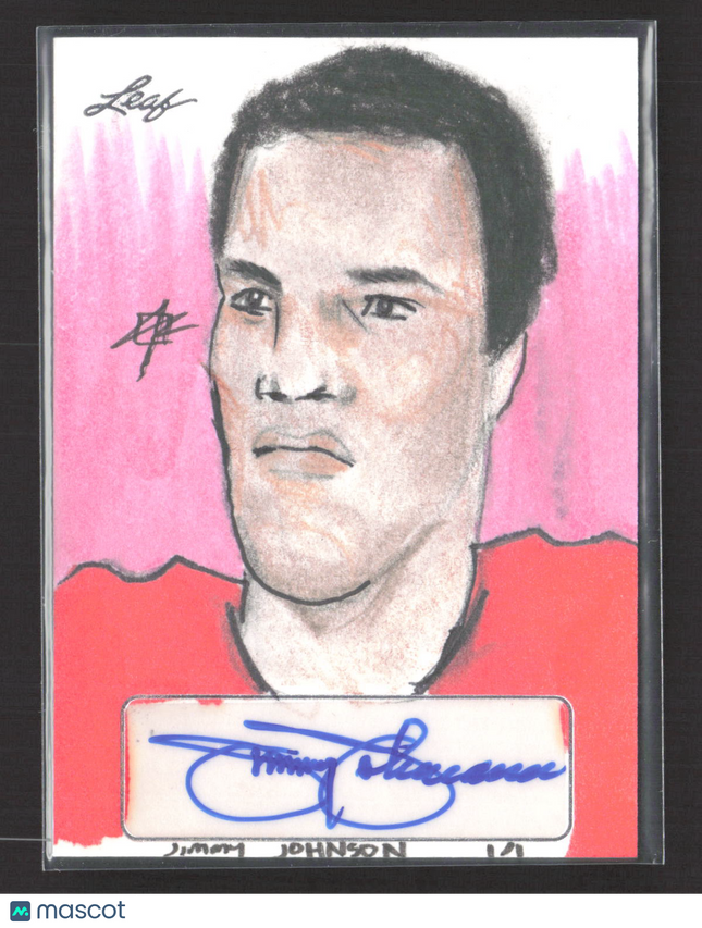 2015 Leaf Sports Edition Masterworks Jimmy Johnson 1/1 Sketch Hand Drawn Auto