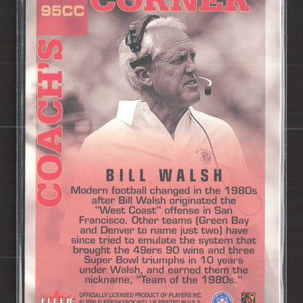 2000 Fleer Greats of the Game Coach's Corner Bill Walsh #95CC Auto IP