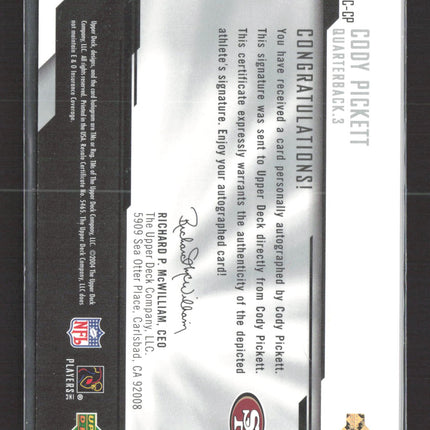2004 Upper Deck Diamond ProSigs Signature Collection Cody Pickett #SC-CP Auto