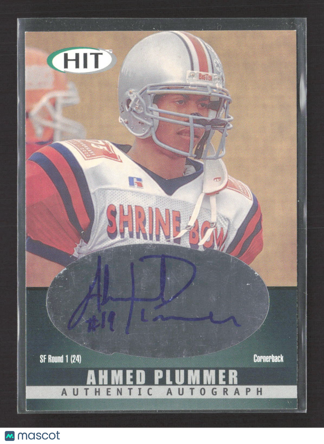 2000 SAGE HIT Ahmed Plummer #A19 Authentic Auto