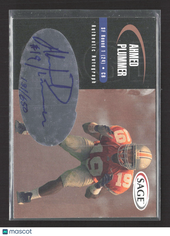 2000 SAGE Authentic Autograph Ahmed Plummer #A34 Autograph 131/650 Auto