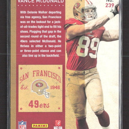 2013 Panini Contenders Vance McDonald #239 RC Auto