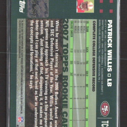 2007 Topps Chrome Patrick Willis #TC240 RC Auto