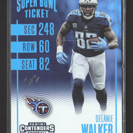 2016 Panini Contenders Football Delanie Walker #100 Super Bowl Ticket 1/1