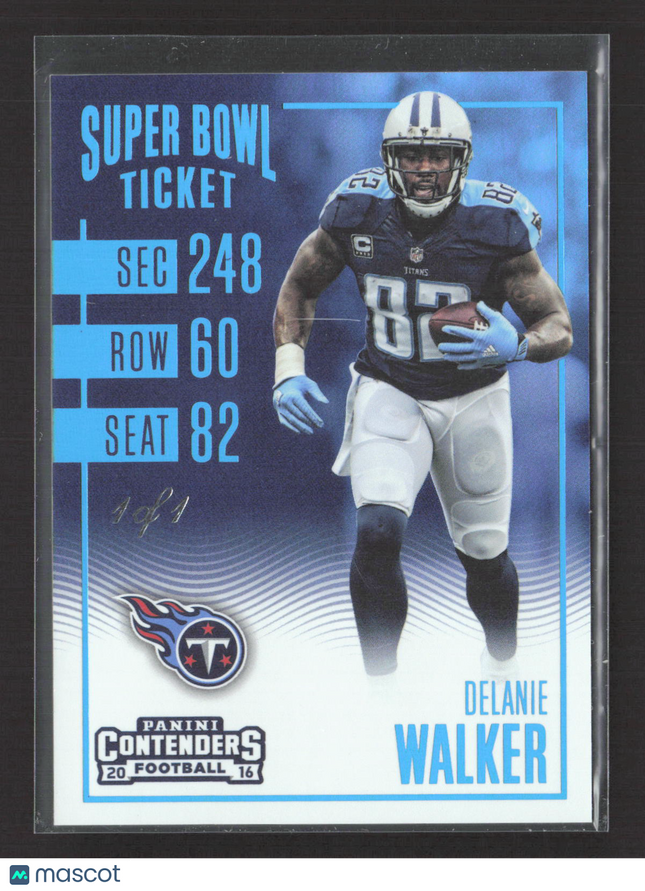 2016 Panini Contenders Football Delanie Walker #100 Super Bowl Ticket 1/1