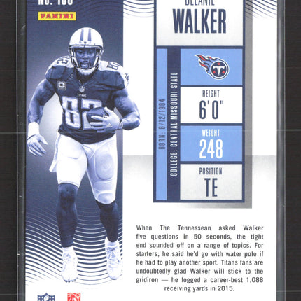 2016 Panini Contenders Football Delanie Walker #100 Super Bowl Ticket 1/1