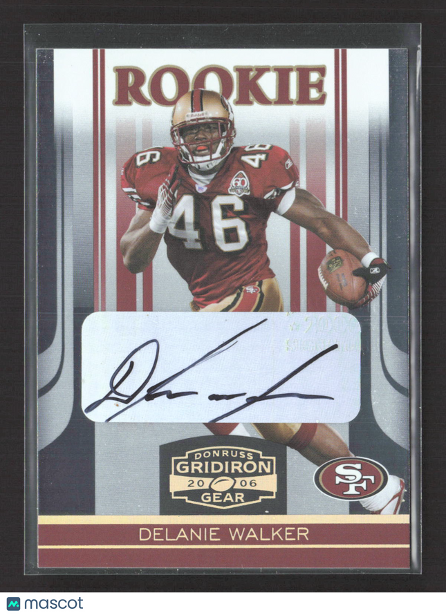 2006 Donruss Gridiron Gear Delanie Walker #134 040/250 Auto