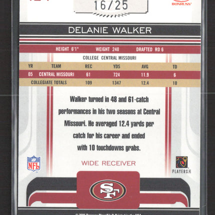 2006 Donruss Gridiron Gear Delanie Walker #134 16/25 Auto