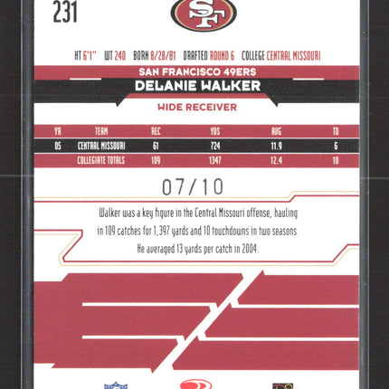 2006 Leaf Rookies & Stars Longevity Delanie Walker #231 Auto /10