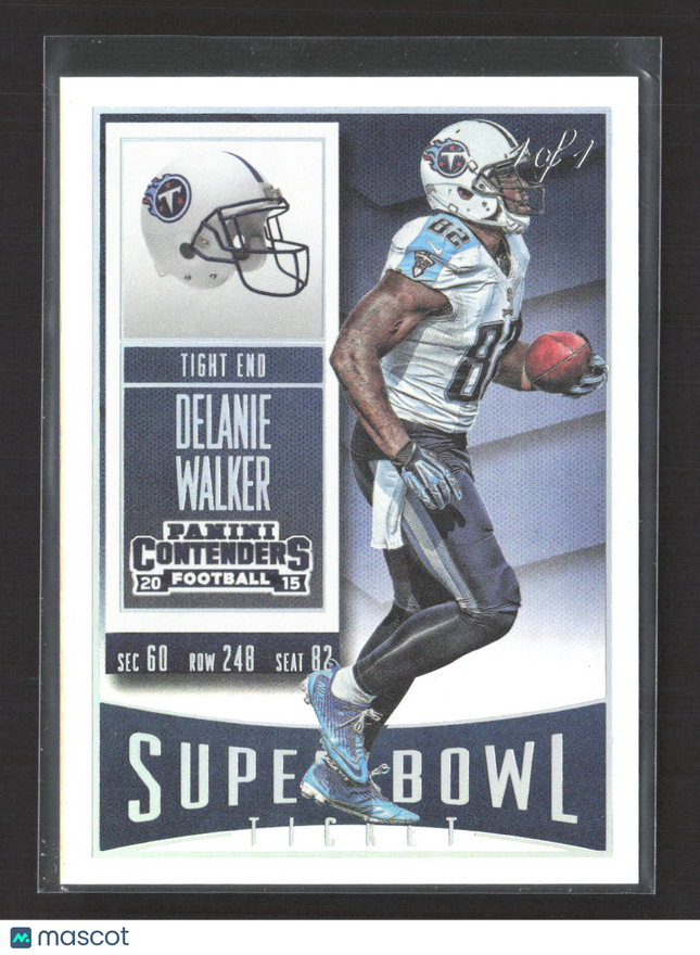 2015 Panini Contenders Football Delanie Walker #36 Super Bowl Ticket 1/1