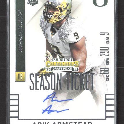 2015 Panini Contenders Draft Picks Season Ticket Arik Armstead #154 RC Auto