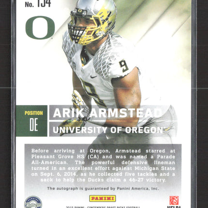 2015 Panini Contenders Draft Picks Season Ticket Arik Armstead #154 RC Auto