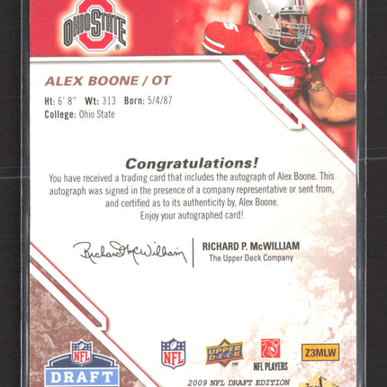 2009 Upper Deck Draft Edition Alex Boone #46 48/50 Auto