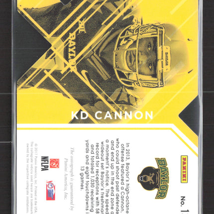 2017 Panini Donruss Elite Draft Picks KD Cannon #132 RC 02/10 Auto