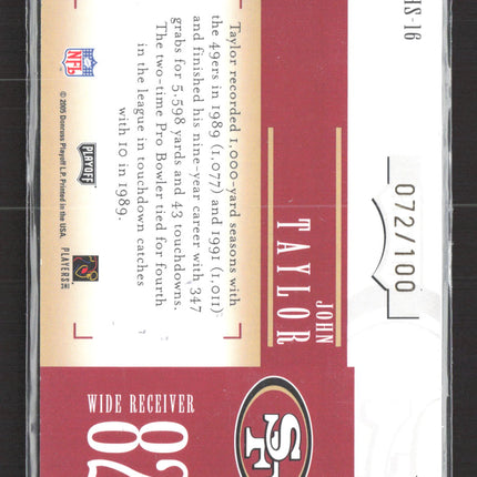2005 Playoff Absolute Honorable Signatures John Taylor #HS-16 072/100 Auto