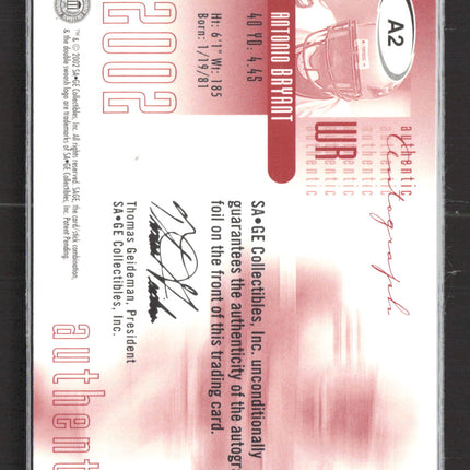 2002 SAGE Authentic Autographs Antonio Bryant #A2 Auto