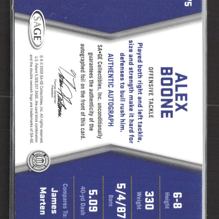 2009 SAGE HIT Alex Boone #A75 81/250 Auto