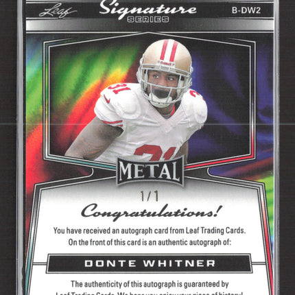 2024 Leaf Metal Signature Series Donte Whitner #B-DW2 Purple 1/1 Auto