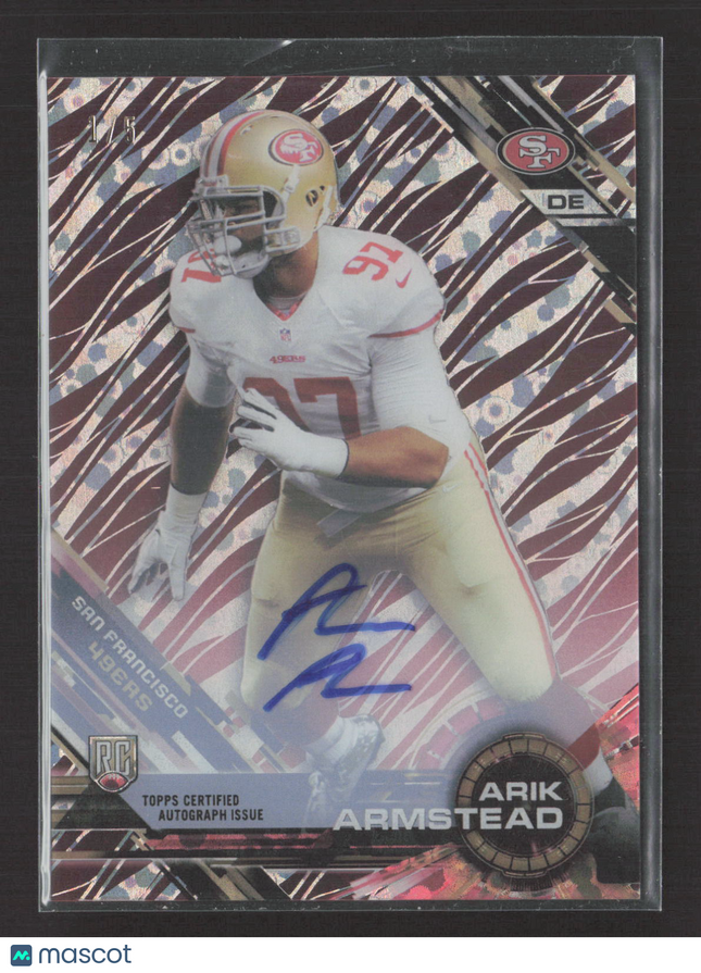 2015 Topps High Tek Arik Armstead #HT-AA Zebra Pattern RC Auto /5