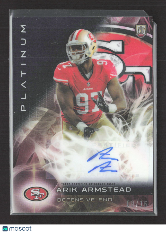2015 Topps Platinum Arik Armstead #AR-AAR RC 09/15 Auto