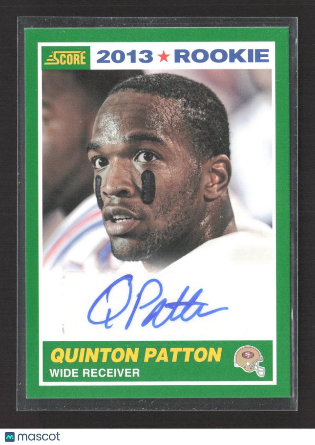 2013 Score Quinton Patton #413 Green RC Auto