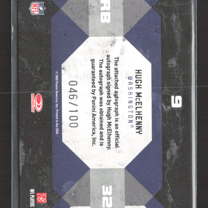 2009 Donruss Threads College Greats Hugh McElhenny #9 046/100 Auto