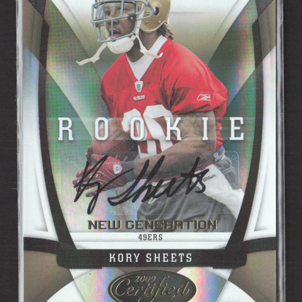 2009 Panini Certified New Generation Kory Sheets #172 15/25 Auto