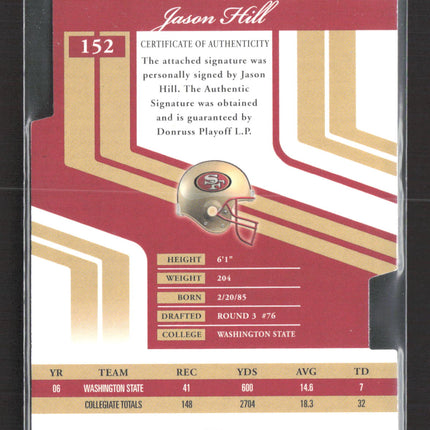 2007 Donruss Elite Status Jason Hill #152 Gold 12/24 Auto