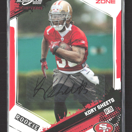 2009 Score Inscriptions Red Zone Kory Sheets #365 05/30 Auto