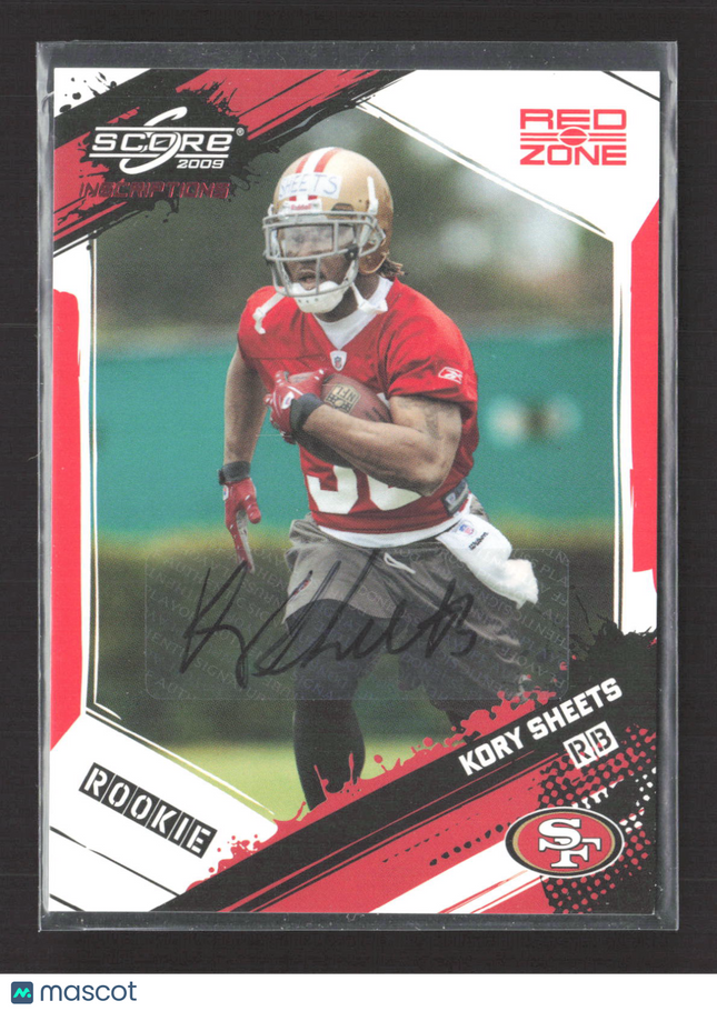 2009 Score Inscriptions Red Zone Kory Sheets #365 05/30 Auto