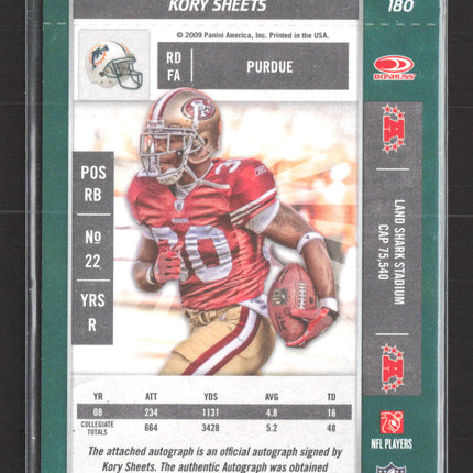 2009 Playoff Contenders Rookie Ticket Kory Sheets #180 Auto