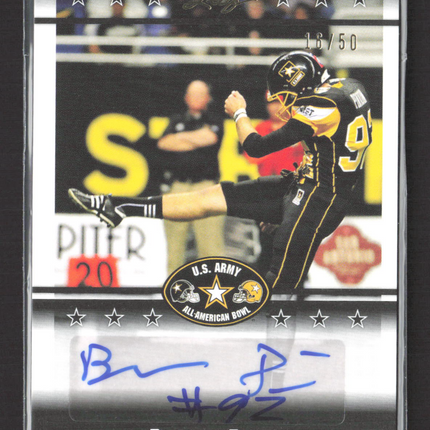 2012 Leaf U.S. Army All-American Bowl Bradley Pinion #BA-BP1 16/50 Auto
