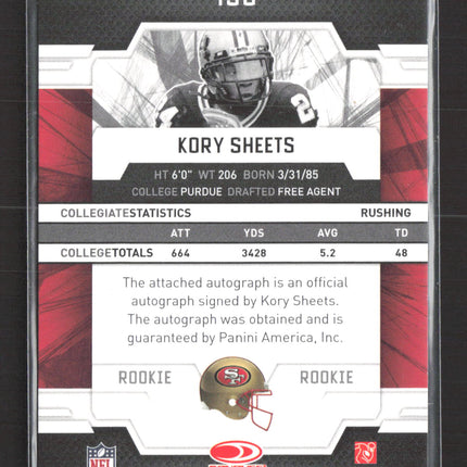 2009 Donruss Elite Kory Sheets #158 938/999 Auto