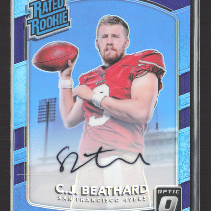 2017 Donruss Optic C.J. Beathard #170 Blue 11/35 Auto
