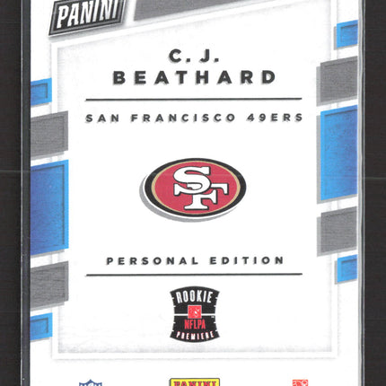 2017 Panini Donruss Rated Rookie C.J. Beathard Personal Edition Auto